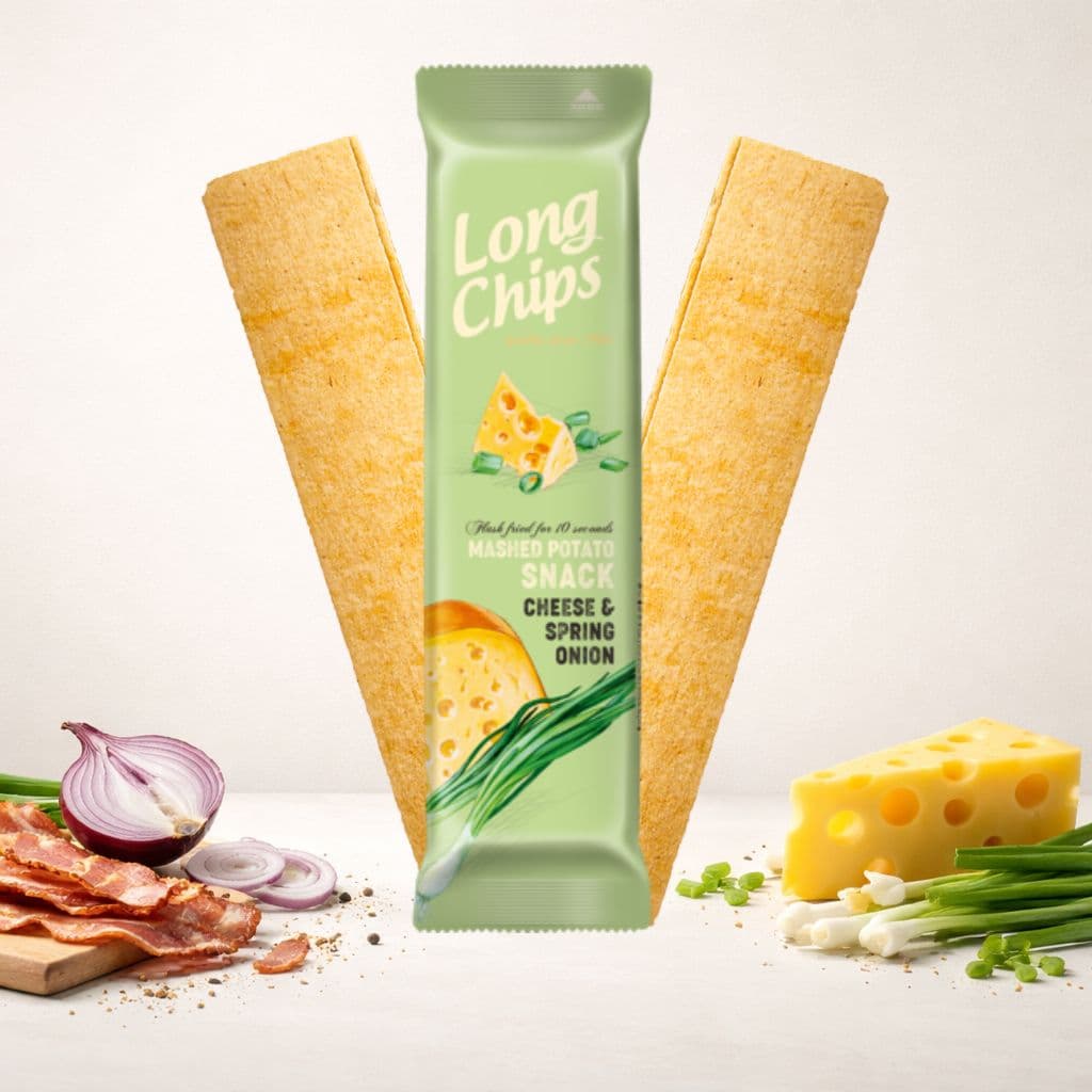 Long Chips Brânză și Ceapă Verde – Chipsuri Lungi 75 g