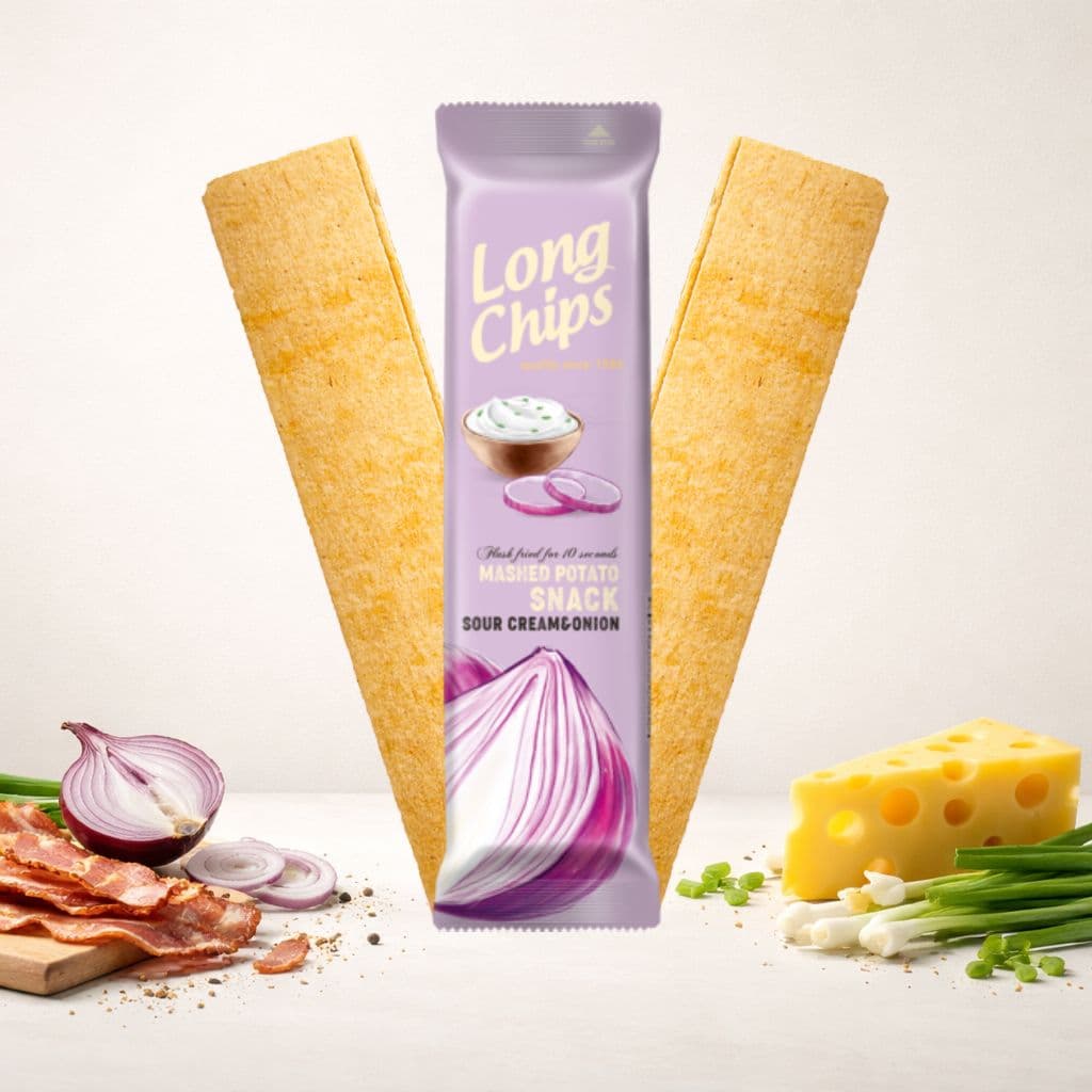 Long Chips Smântână și Ceapă – Chipsuri Lungi 75 g